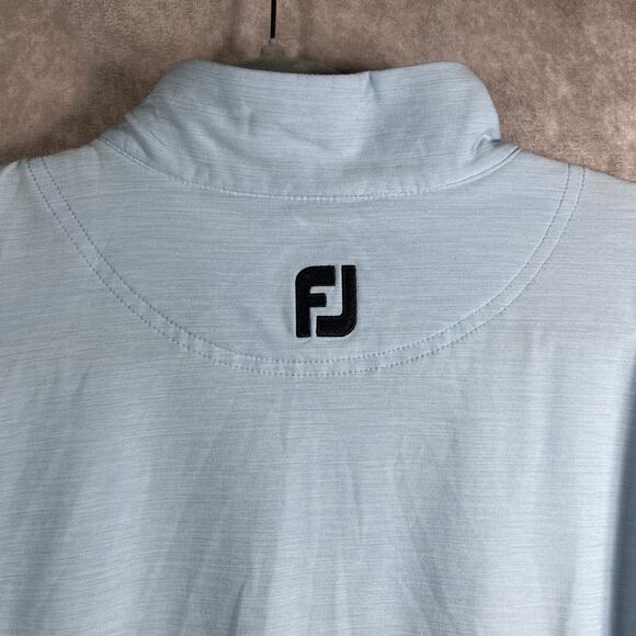 FootJoy Pullover Shirt Mens XL Blue Golf Quarter Zip Long Sleeves Mock Neck - Picture 1 of 9